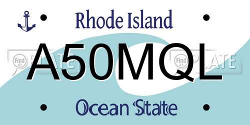 A50MQL Rhode Island License Plate