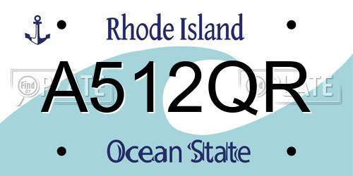 A512QR Rhode Island License Plate