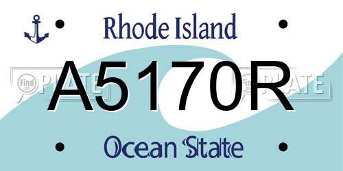 A5170R Rhode Island License Plate