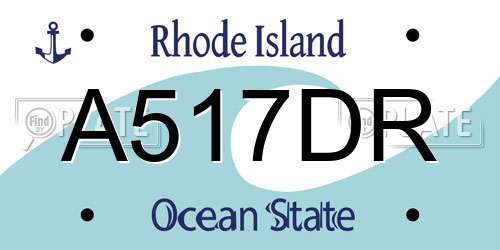 A517DR Rhode Island License Plate