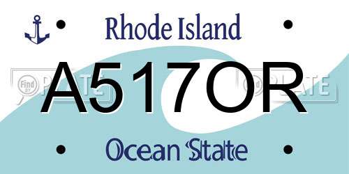 A517OR Rhode Island License Plate