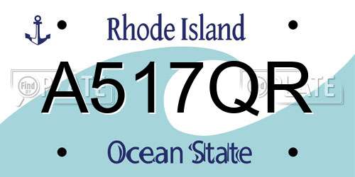 A517QR Rhode Island License Plate