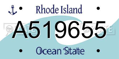 A519655 Rhode Island License Plate
