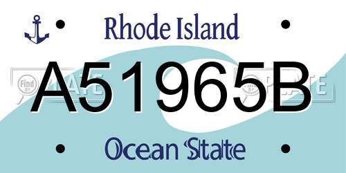 A51965B Rhode Island License Plate
