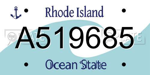 A519685 Rhode Island License Plate