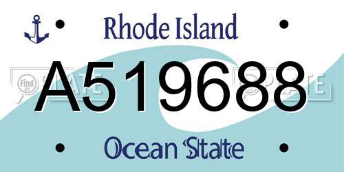 A519688 Rhode Island License Plate