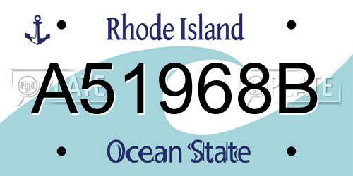 A51968B Rhode Island License Plate
