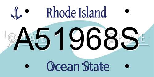 A51968S Rhode Island License Plate