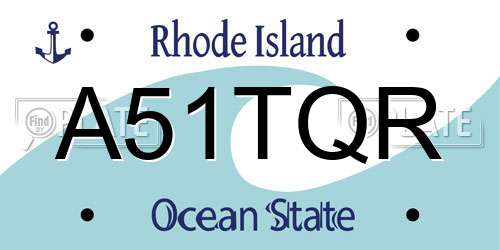 A51TQR Rhode Island License Plate