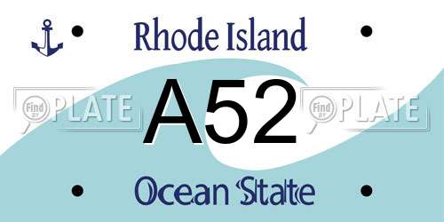 A52 Rhode Island License Plate