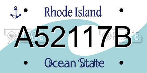 A52117B Rhode Island License Plate