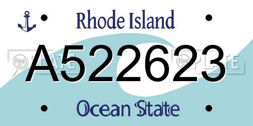 A522623 Rhode Island License Plate