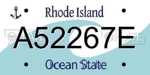 A52267E Rhode Island License Plate