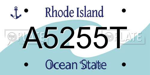 A5255T Rhode Island License Plate