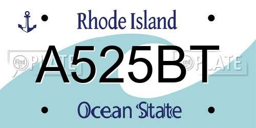A525BT Rhode Island License Plate