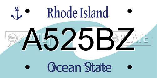 A525BZ Rhode Island License Plate