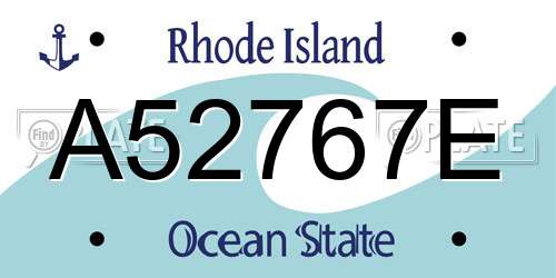 A52767E Rhode Island License Plate
