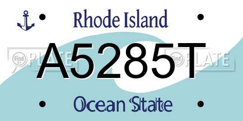 A5285T Rhode Island License Plate