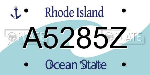 A5285Z Rhode Island License Plate