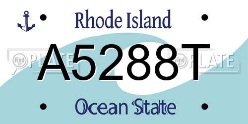 A5288T Rhode Island License Plate