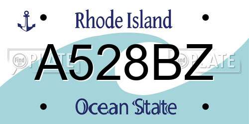 A528BZ Rhode Island License Plate
