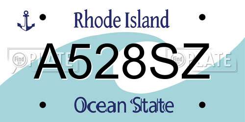 A528SZ Rhode Island License Plate