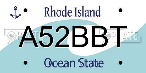 A52BBT Rhode Island License Plate