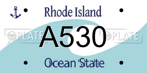 A530 Rhode Island License Plate