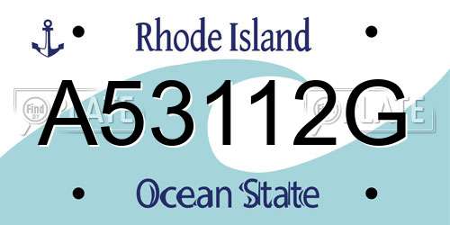 A53112G Rhode Island License Plate