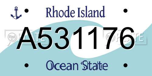 A531176 Rhode Island License Plate