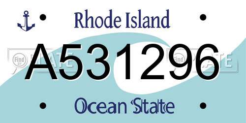A531296 Rhode Island License Plate