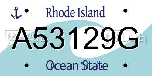 A53129G Rhode Island License Plate