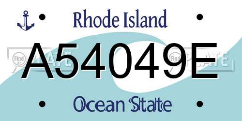 A54049E Rhode Island License Plate