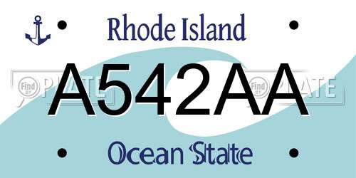 A542AA Rhode Island License Plate