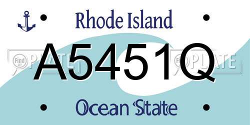 A5451Q Rhode Island License Plate