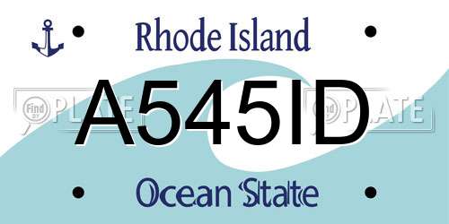 A545ID Rhode Island License Plate