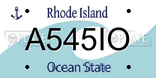 A545IO Rhode Island License Plate