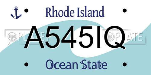 A545IQ Rhode Island License Plate