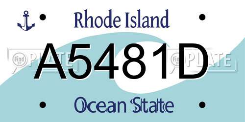 A5481D Rhode Island License Plate