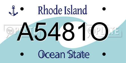 A5481O Rhode Island License Plate