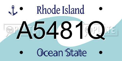 A5481Q Rhode Island License Plate