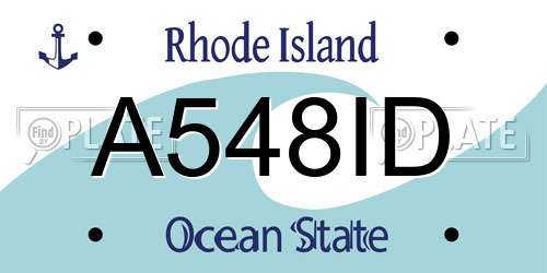 A548ID Rhode Island License Plate