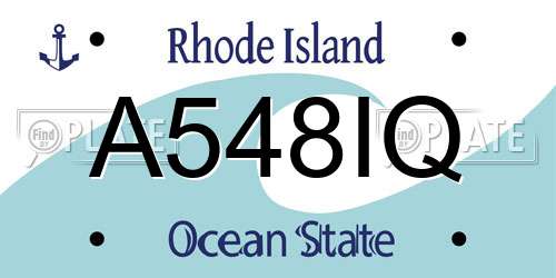 A548IQ Rhode Island License Plate