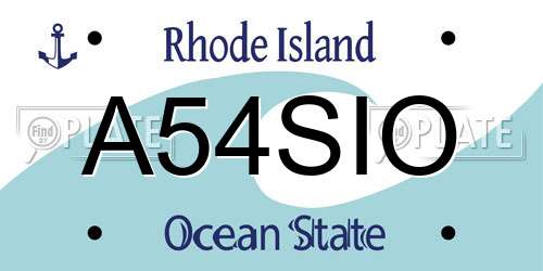A54SIO Rhode Island License Plate