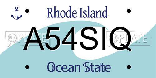 A54SIQ Rhode Island License Plate