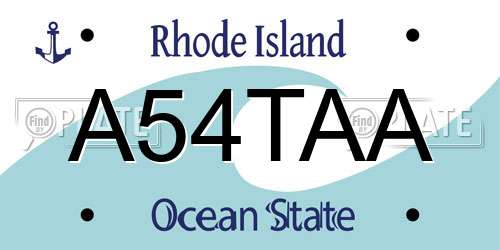 A54TAA Rhode Island License Plate