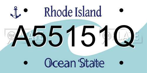 A55151Q Rhode Island License Plate