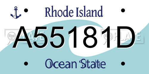 A55181D Rhode Island License Plate