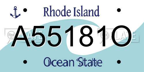 A55181O Rhode Island License Plate