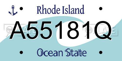 A55181Q Rhode Island License Plate